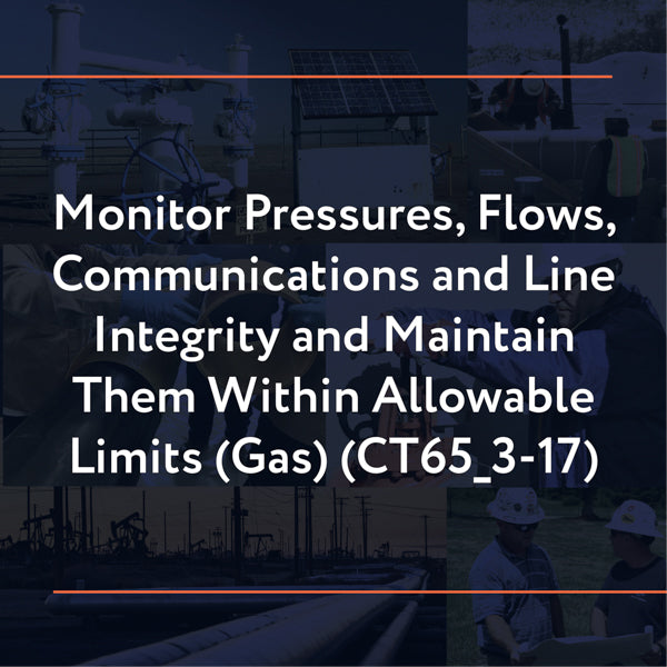 CT65_3-17: Monitor Pressures, Flows, Communications and Line Integrity and Maintain Them Within Allowable Limits (Gas)